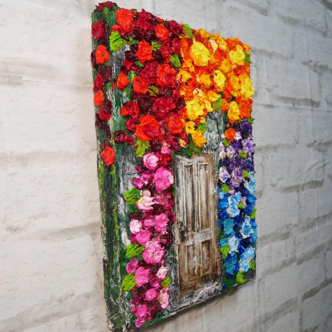 油絵 油彩 油彩画 絵画 絵【扉の先の青い世界の一本木】