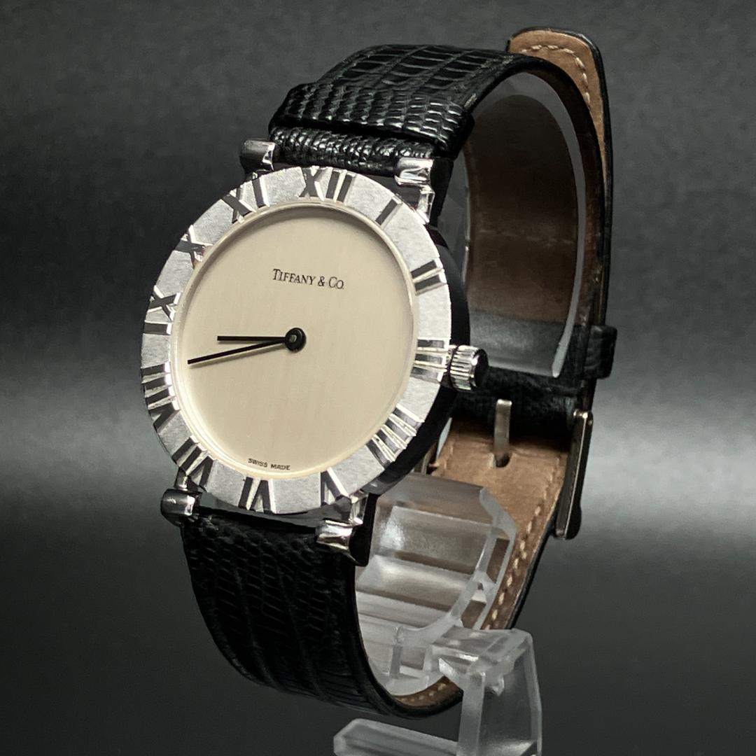 【新品電池/稼働】ティファニー アトラス 腕時計 シルバー925 リザードベルト