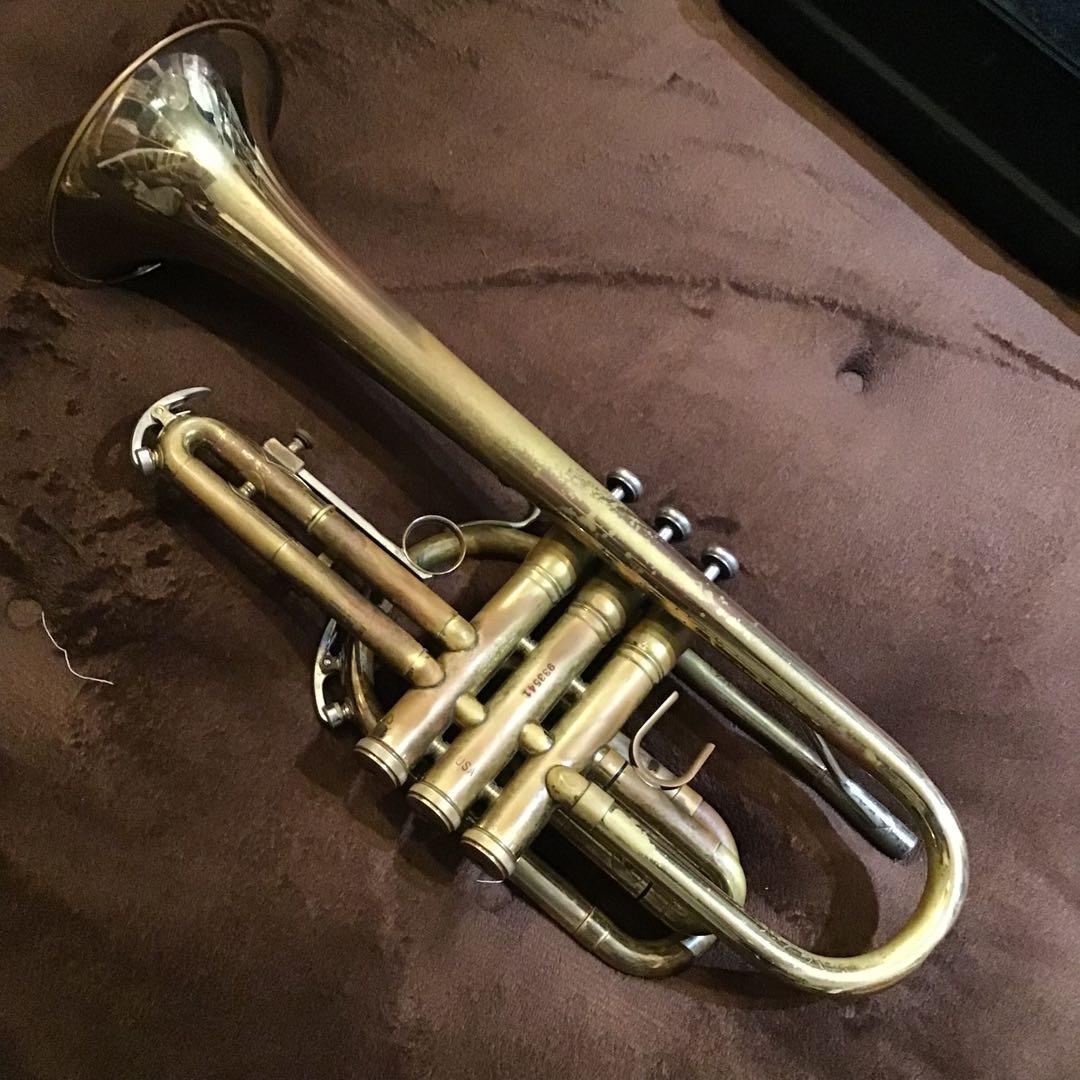 f)KING 603 コルネット キング　ピストン、抜き差し管動作良好