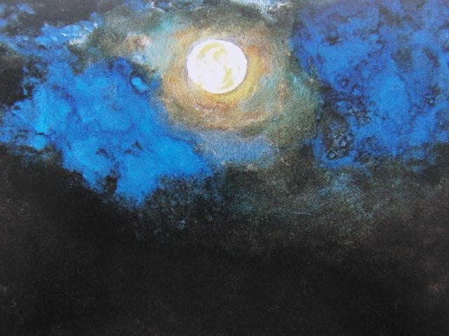 常岡幹彦、【宙】、希少な額装用画集より、新品額装付、状態良好