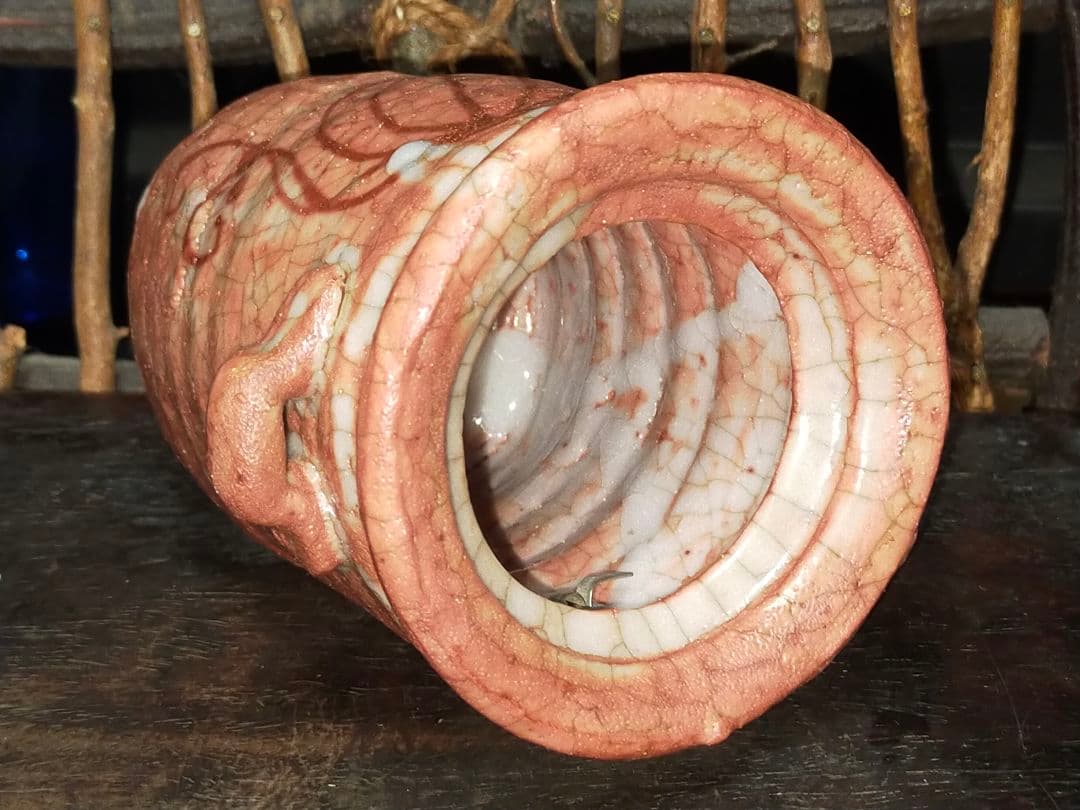 ♥志野　花器　桐箱付き　３　花瓶　掛花入れ　骨董品　アンティーク