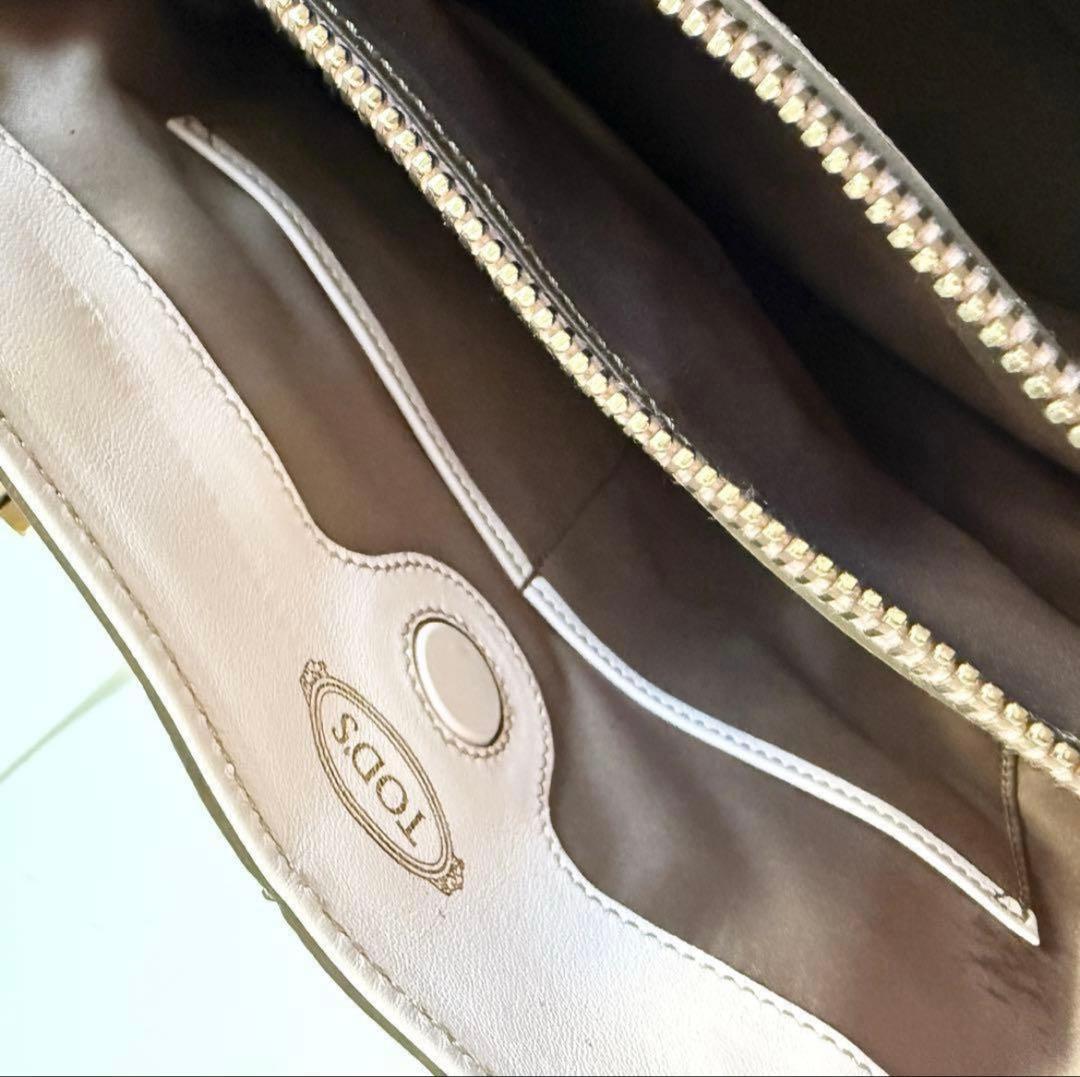 TOD'Sトッズ Dキューブバッグ ピンク ベージュ ハンドバッグ