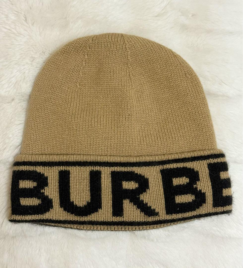 BURBERRY ベージュ ニット帽 フリーサイズ BURBERRY ベージュ ニット帽 フリーサイズ 試着のみ】BURBERRY
