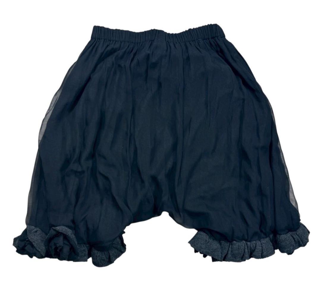 AD2001 コムコム コムデギャルソン 裾フリル パンツ ブラック XS