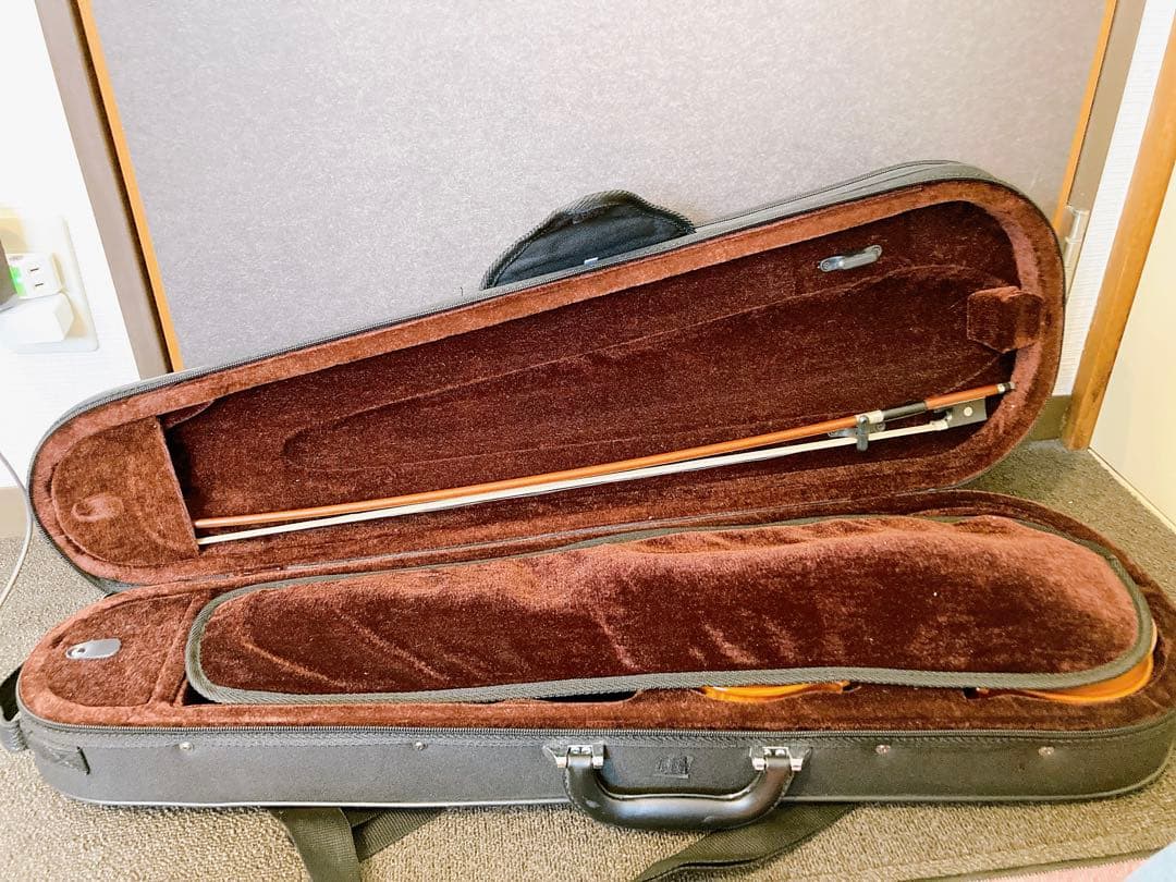 美品 初心者向け バイオリン 消音器 肩当て付き violin