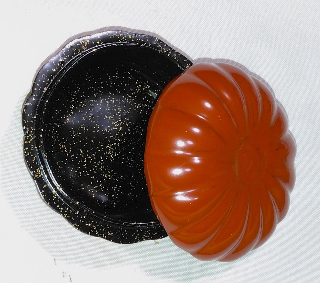 茶道具　輪島塗香合　菊割香合　塗師良春作　溜塗菊割香合　美品！！