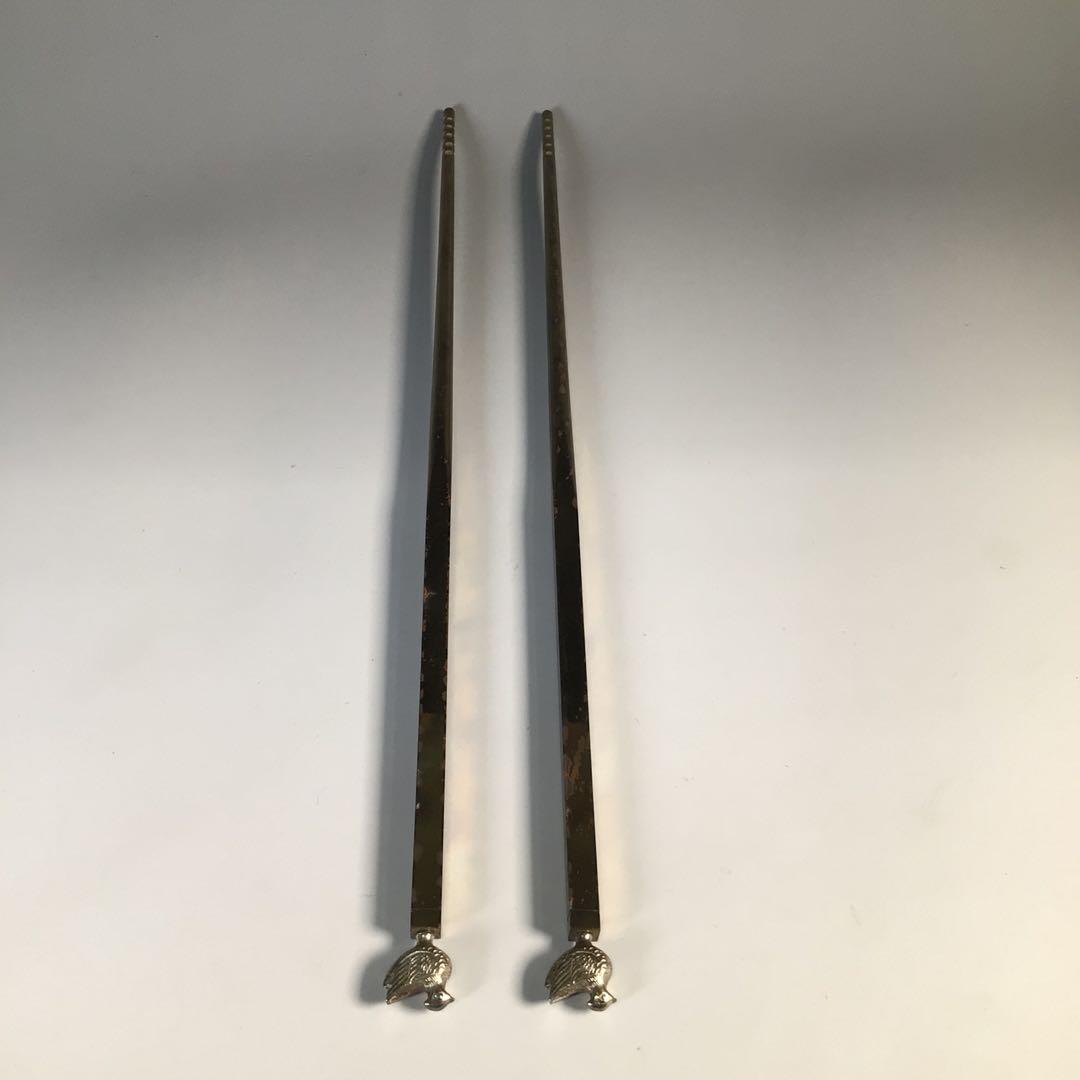 Ｍ４５５　火箸　『般若勘渓造』『南鐐』『鳥頭』『飾火箸』　共箱　茶道具