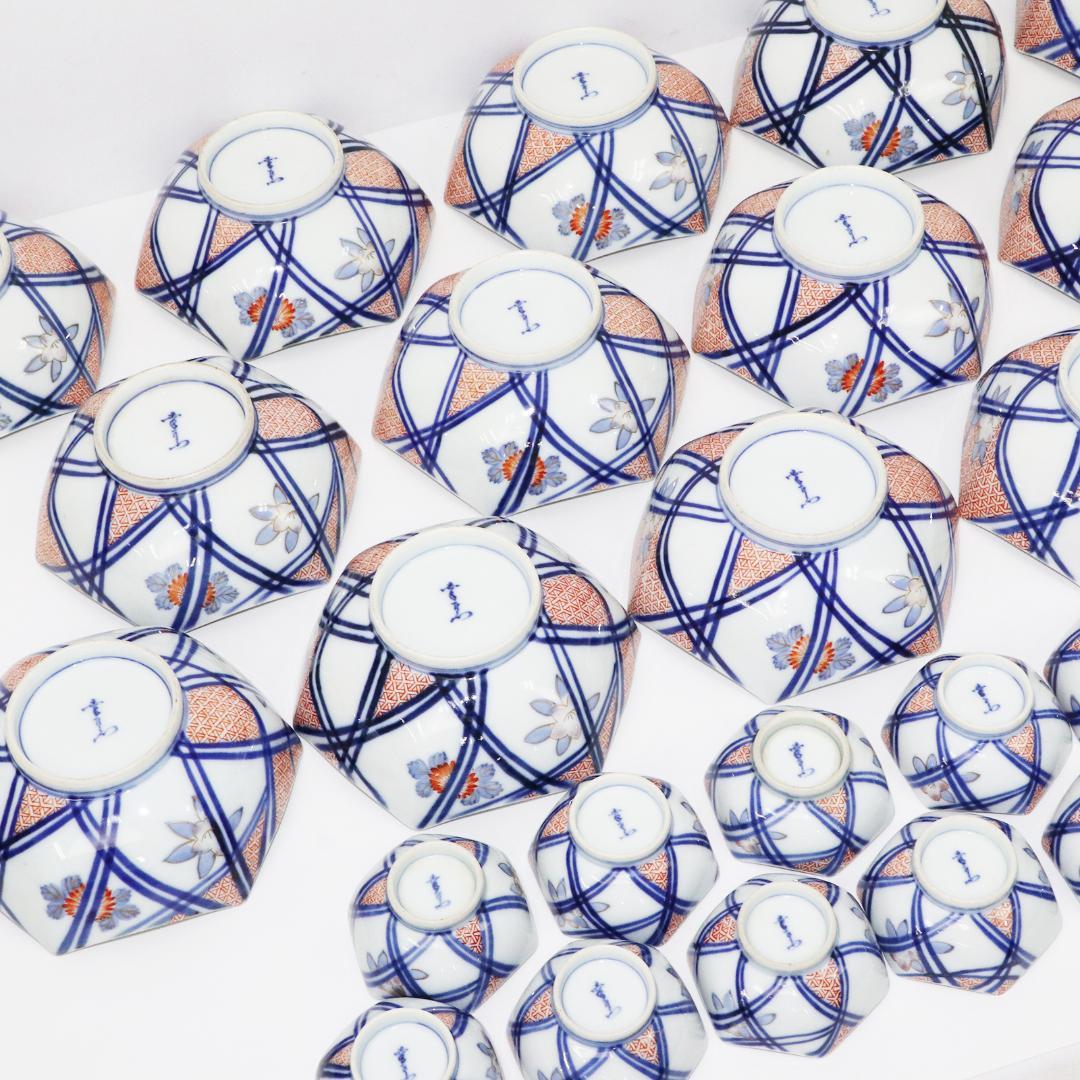 陶泉堂 桔梗型器 染付 金彩 膾皿 17客 小鉢18客 木箱付の通販はau PAY