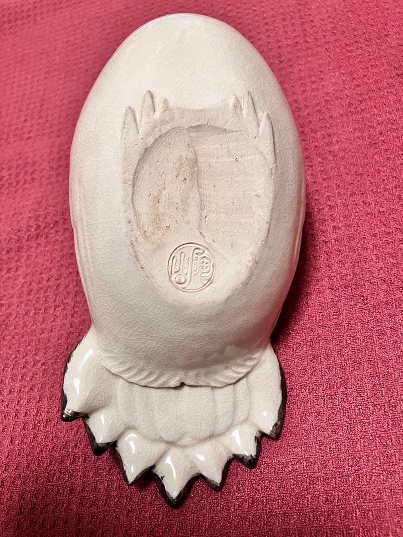 名工 伊東陶山 伝統工芸 京焼 清水焼 鶴 置物 骨董品 古美術品 ご覧