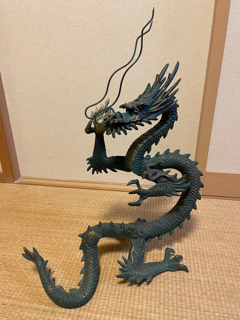 高級】金属工芸 竜 龍 昇龍 開運龍 干支 置物 村田宏作