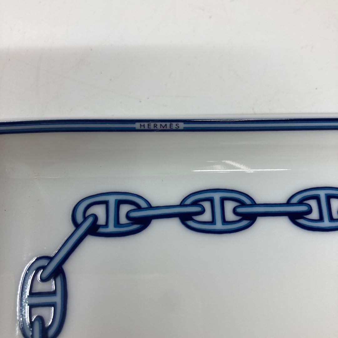 エルメス シェーヌダンクル スクエアプレート 箱付 タニチ横16cm 縦12cm