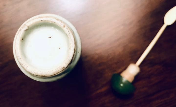 中国骨董清中期青花釉裏紅人物鼻煙壺翡翠蓋骨杓