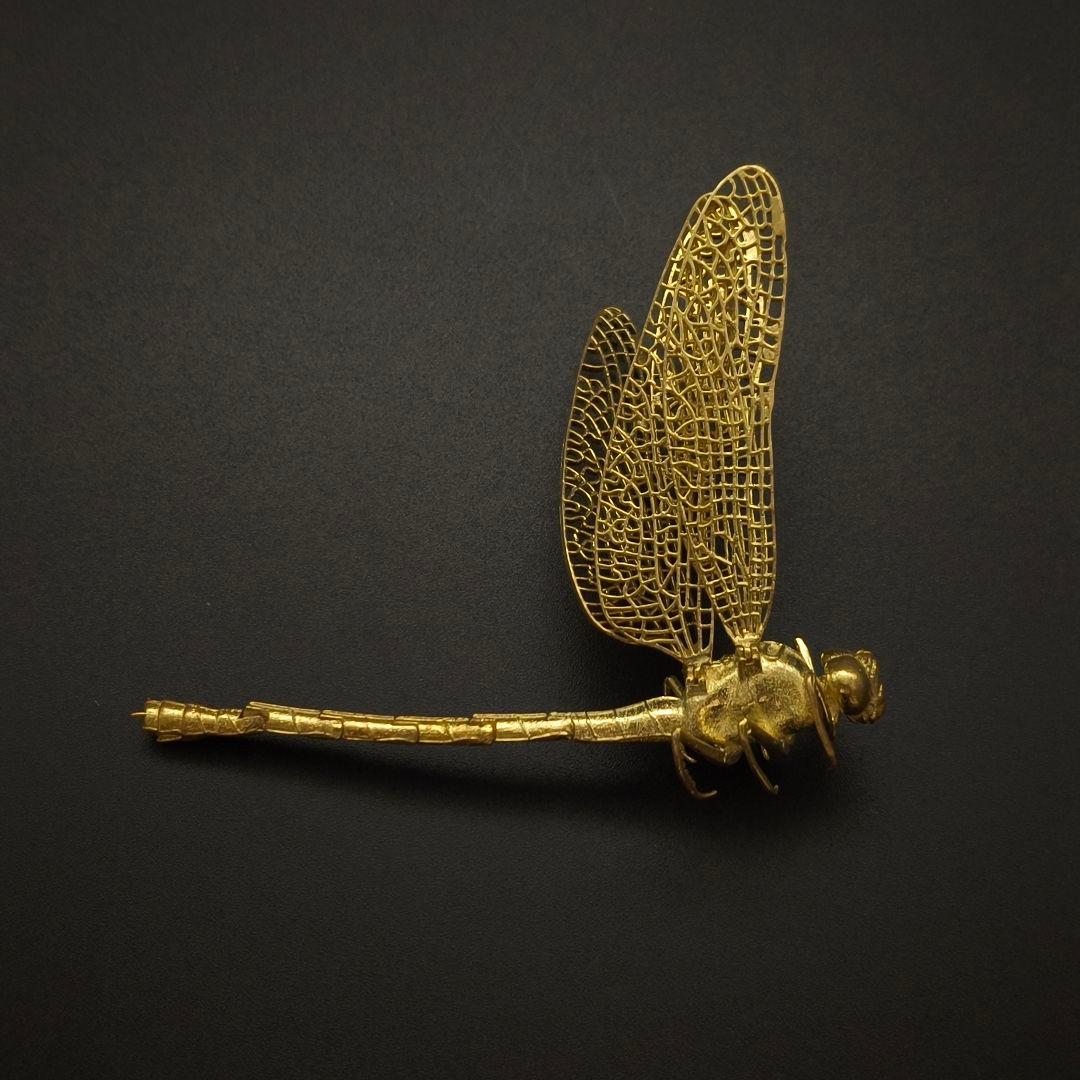 銅製置物 蜻蛉 トンボ 勝虫 雨宮宗作 関節可動 金工品 茶道具 - メルカリ