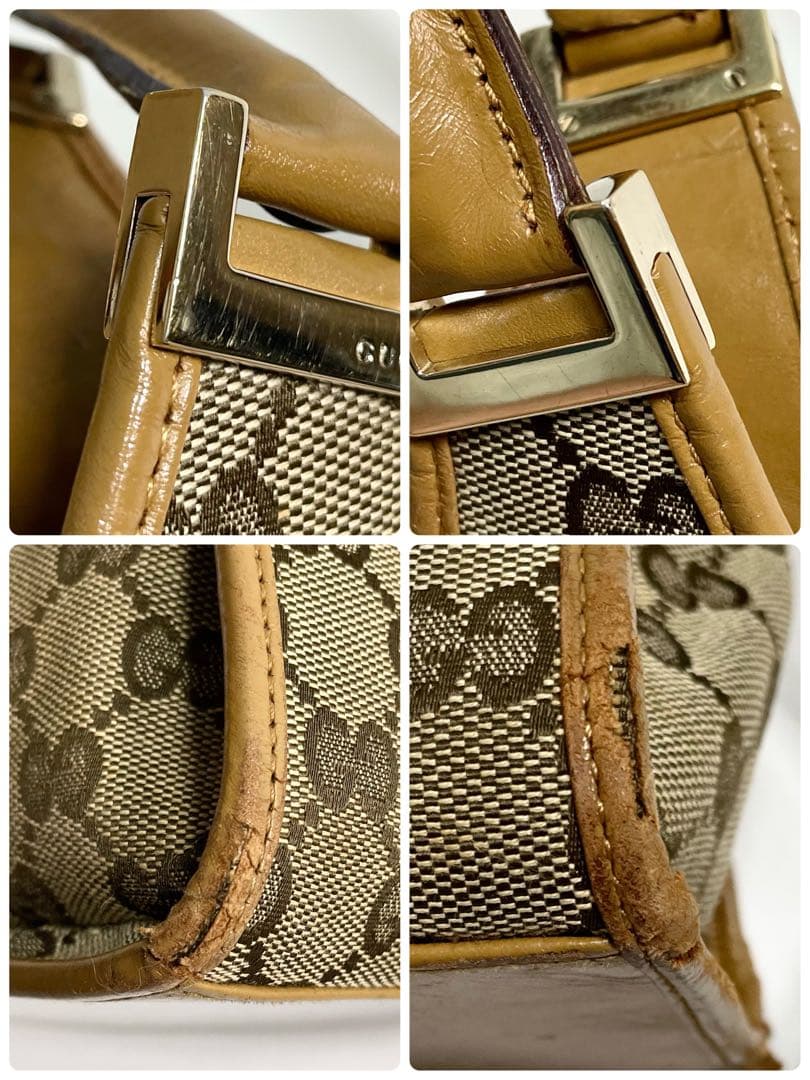 グッチ ジャッキー GGキャンバス ワンショルダーバッグ ムーン 金具 大容量