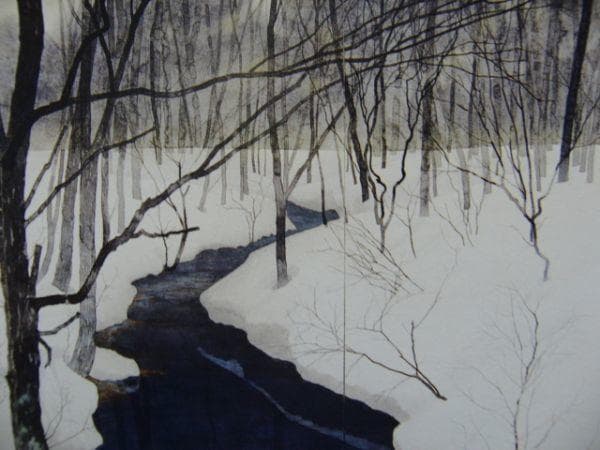 並木 功 【北信濃】 希少画集画、状態良好、新品高級額装付