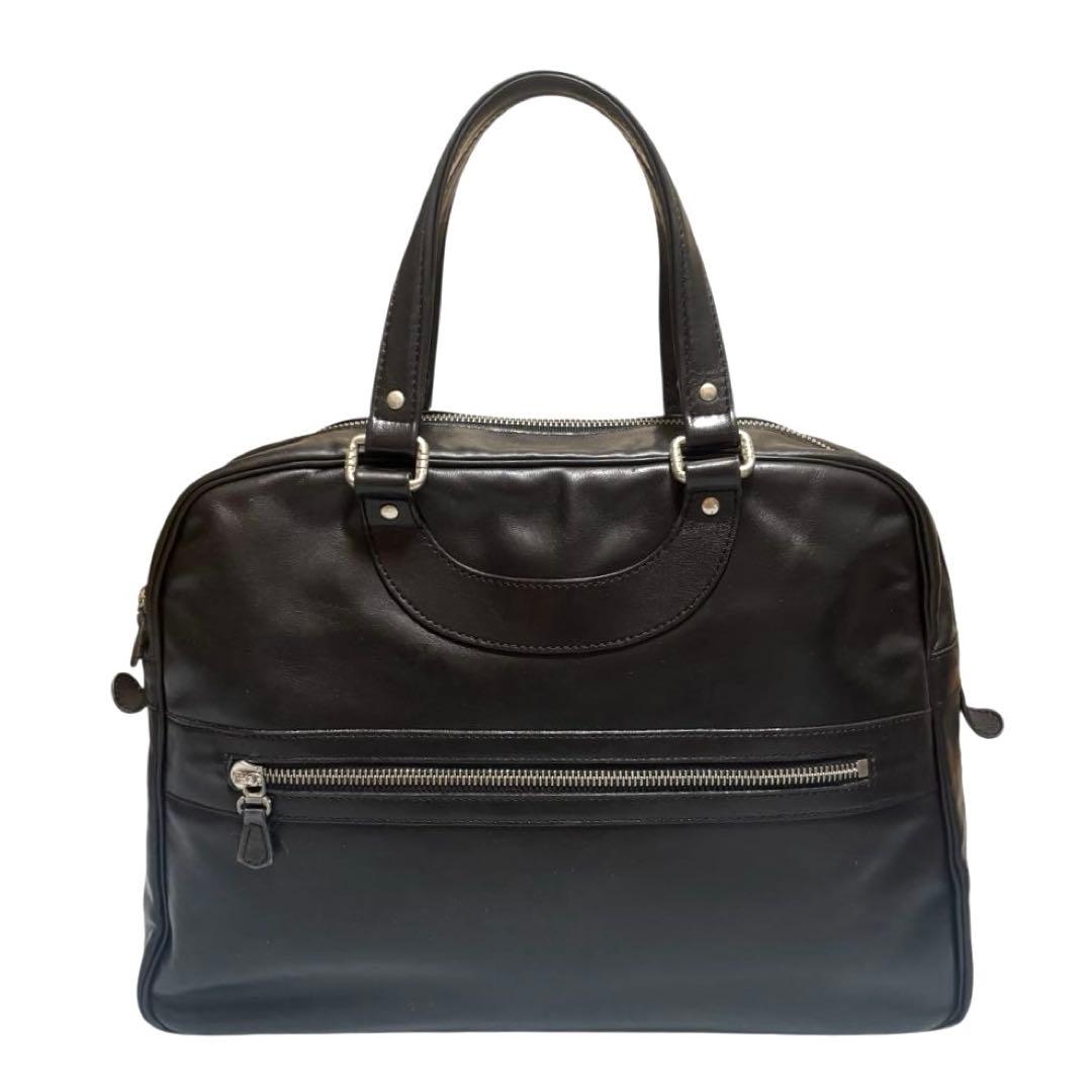 ジャックルコー　リスボン　ボストンバッグ　レザー　ブラック　A4収納可　保護袋