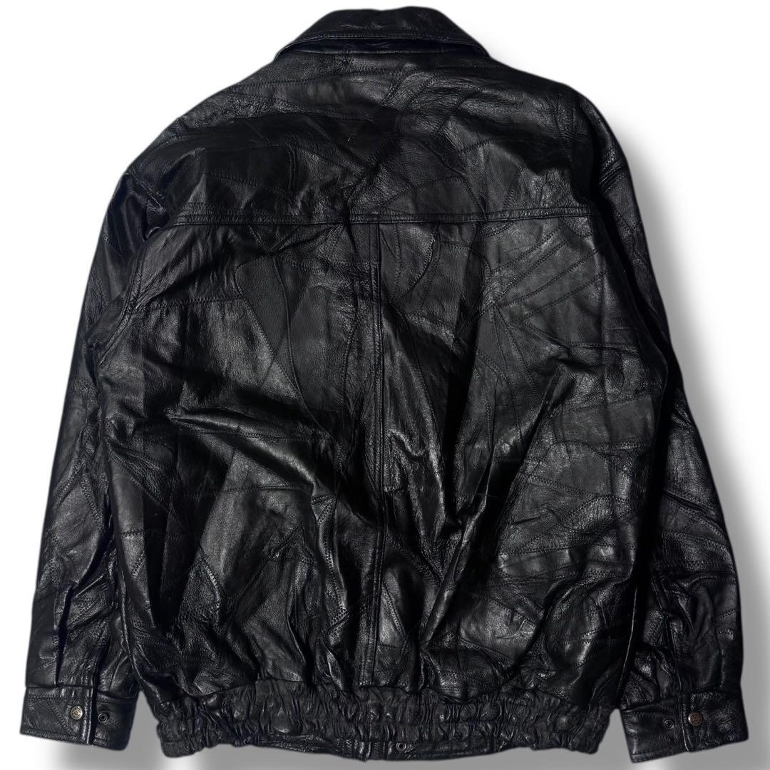 エンポリオアルマーニ ブラック レザージャケット バイカージャケット