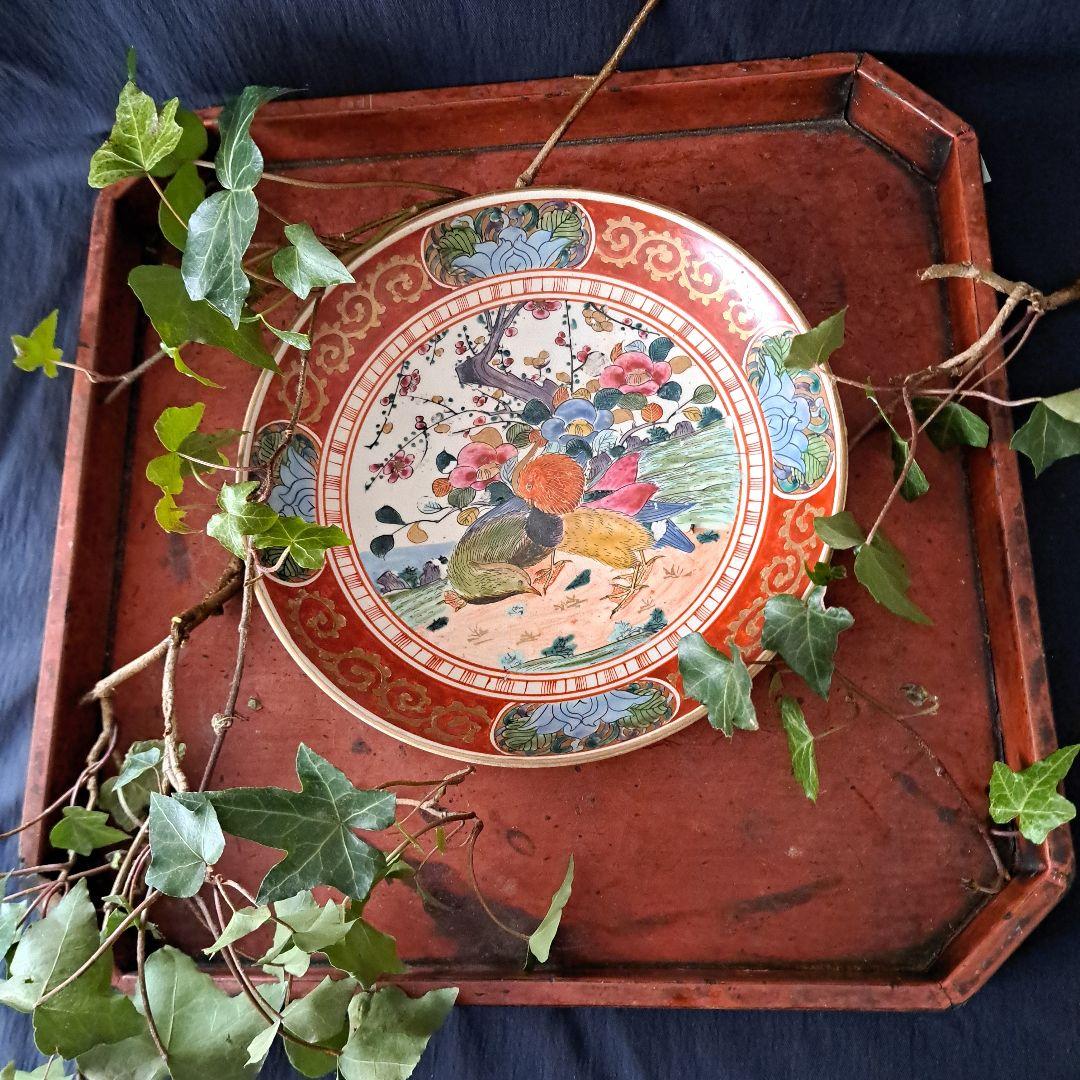 「華やかに、九谷の皿を食卓に」 九谷焼色絵皿(直径21cm) 2客セット 骨董ア