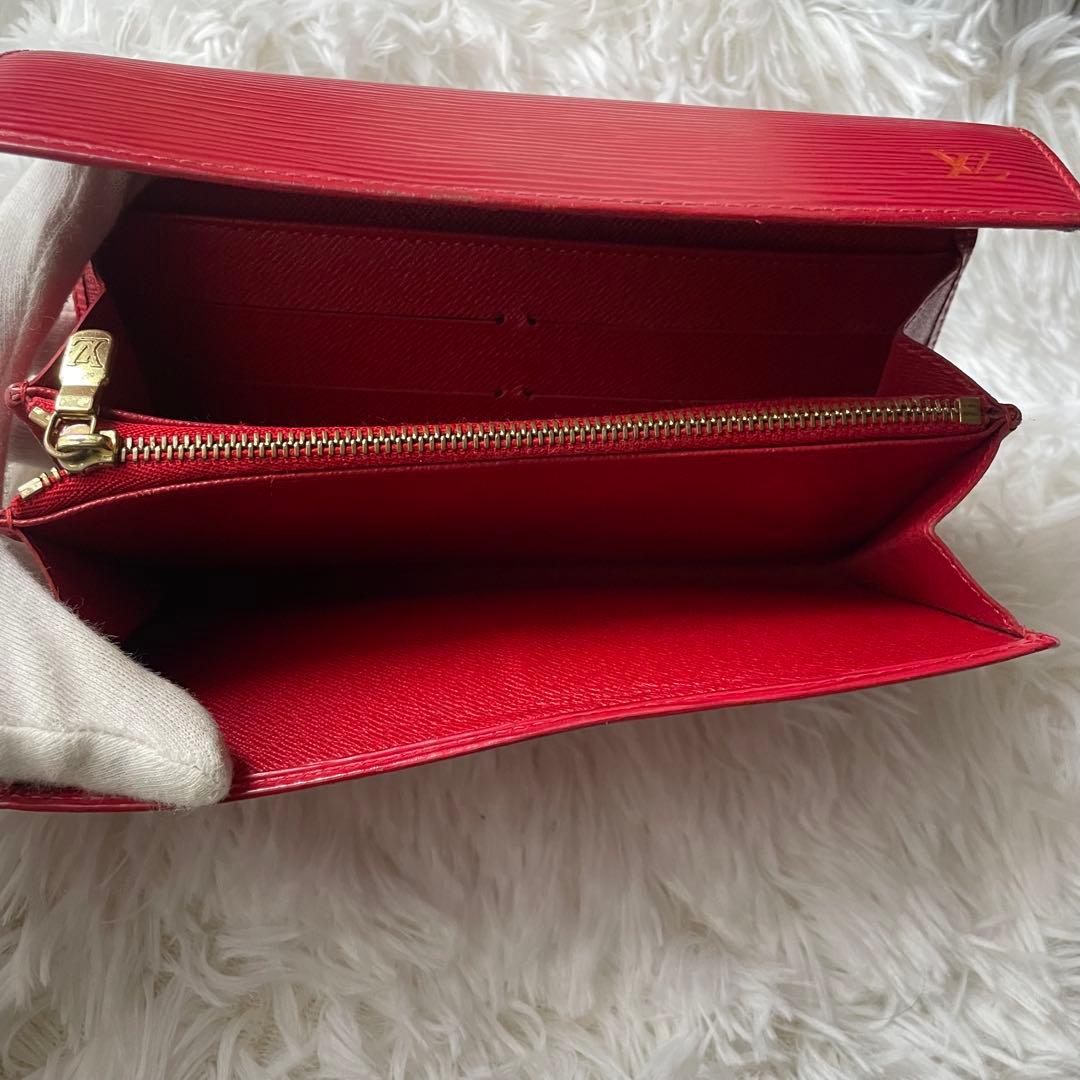 柄くっきり美品✨ルイ・ヴィトン 長財布 エピ ポルトフォイユサラ エピ 赤