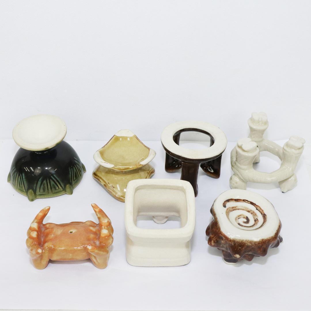 不老園窯造 色変り 七種蓋置 共箱 共箱