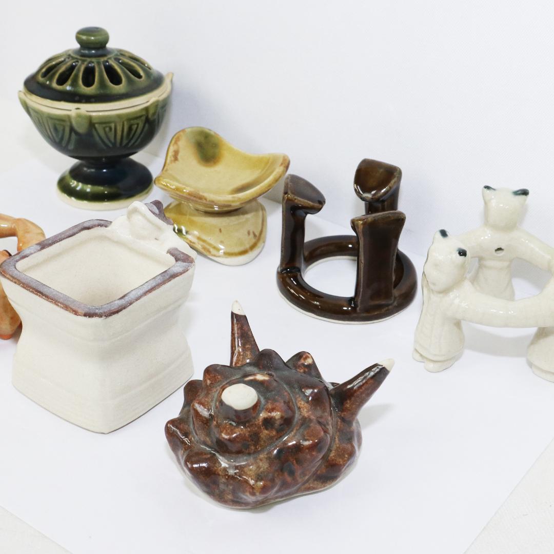 不老園窯造 色変り 七種蓋置 共箱 共箱