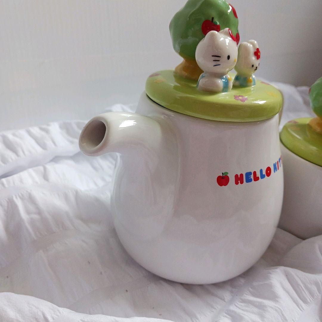 【2点セット】HELLO KITTY　ハローキティ　急須　コップ　レトロ　レア