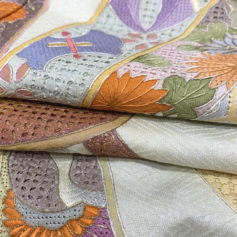 601z8〇総刺繍 振袖 スワトウ刺繍 束ね熨斗 淡い水色〇美品 成人式