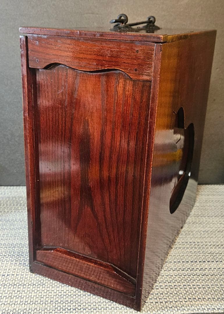 明治時代 木製 弁当箱 野点 野点弁当箱 鉄製手提げ 三段重ね 5箱仕立