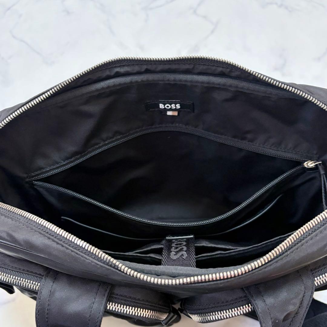 美品 HUGO BOSS ビジネスバッグ ブリーフケース 2WAY ナイロン 黒