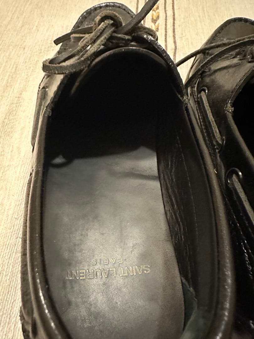 SAINT LAURENT ブラック ローファー　レザーモカシン Vibram