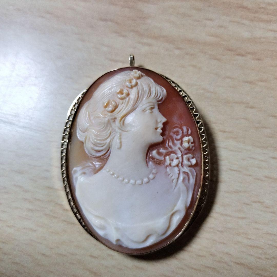 カメオブローチ‼️ 楽天市場】カメオブローチ＆ネックレス 18金 本真珠 ダイヤモンド