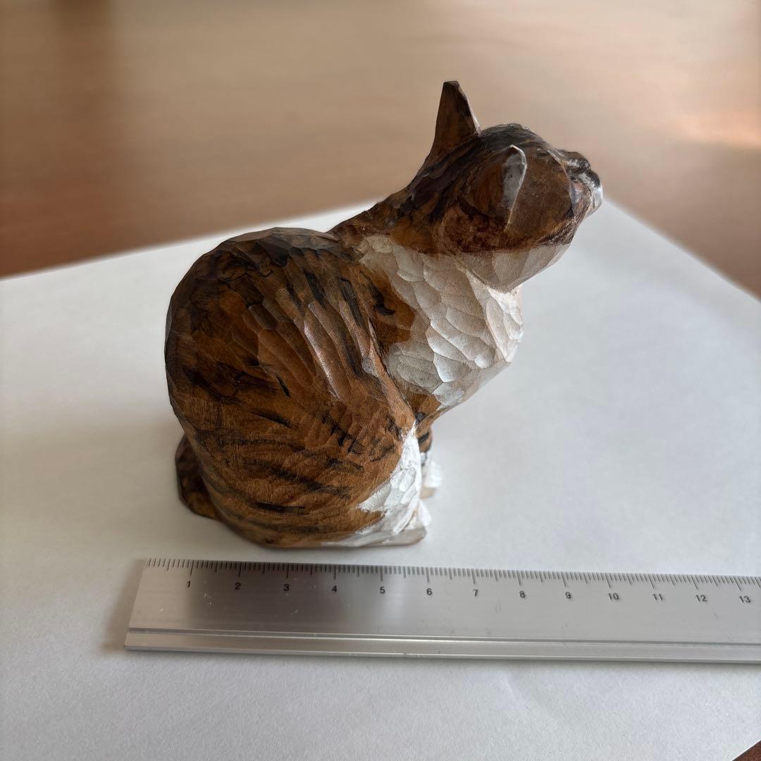 ちょん様専用 バンナイリョウジ 木彫り猫 タシク板