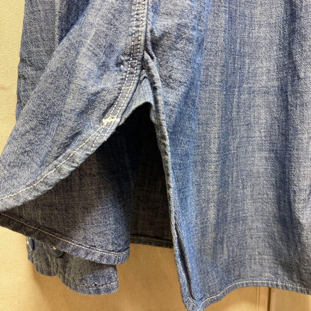 未使用デニムアンドダンガリー　シャンブレーデニムシャツブラウス　サイズ02160