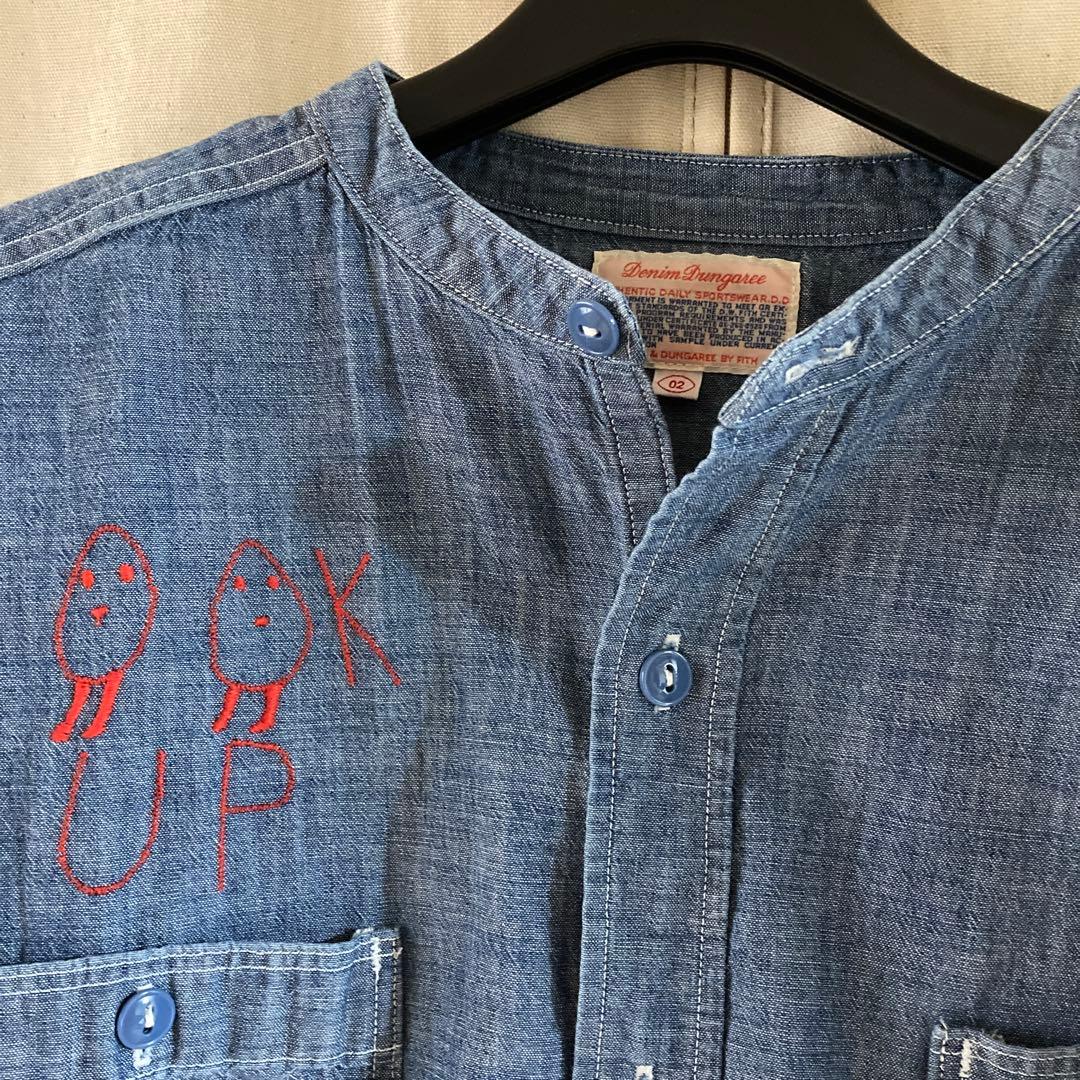 未使用デニムアンドダンガリー　シャンブレーデニムシャツブラウス　サイズ02160