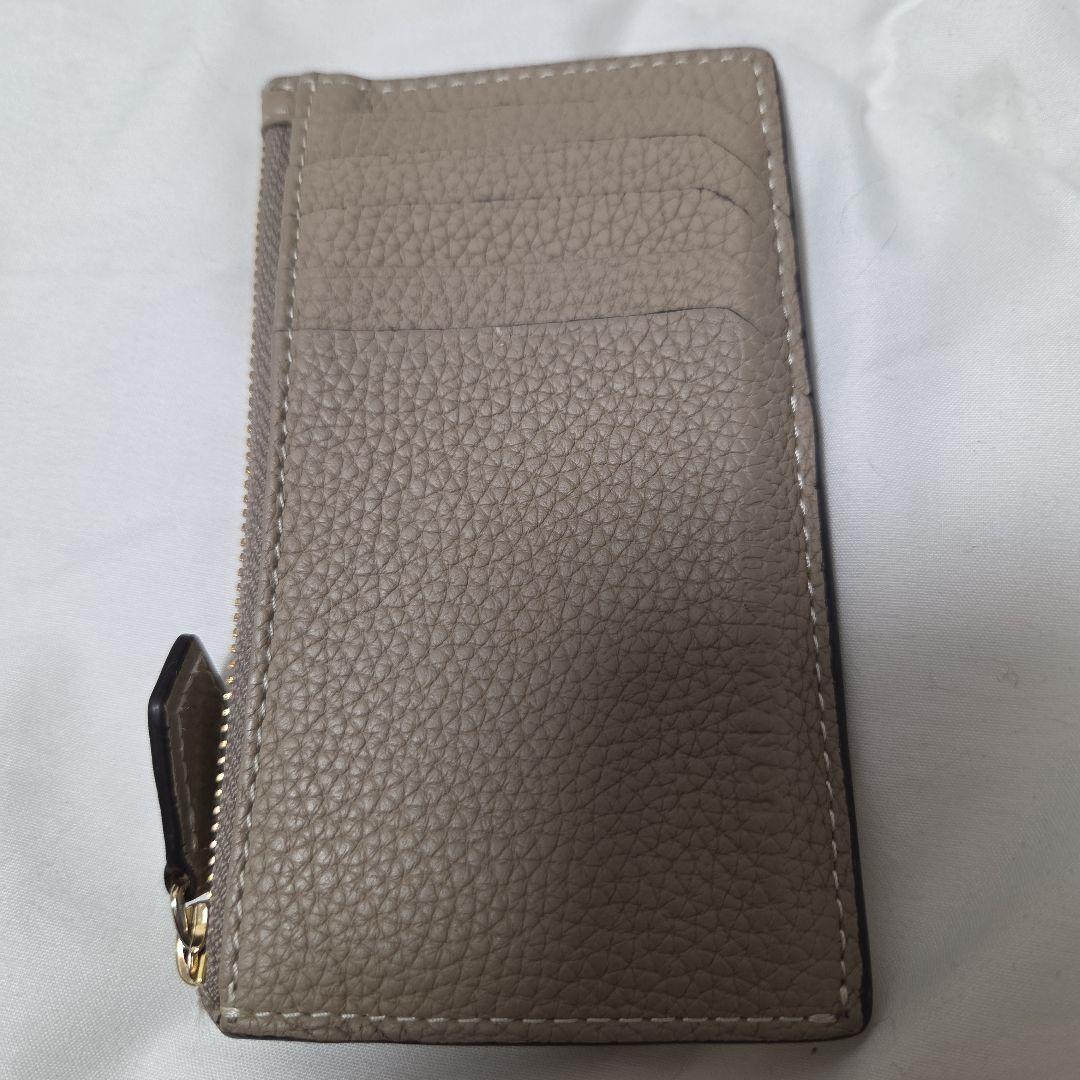 ボナベンチュラ ミニジップウォレット シュリンクレザー グレージュ x イエロー