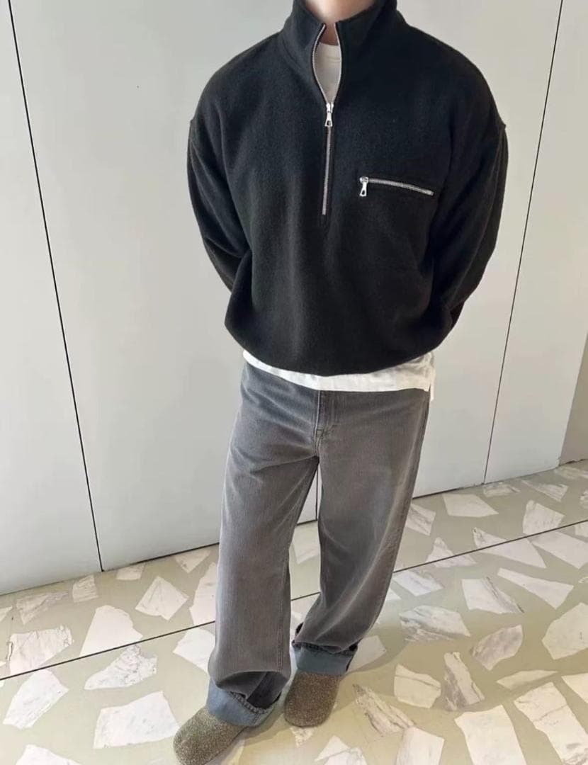 RIER ブラック ハーフジップ ジャンパー L 即日発送ok - メルカリ