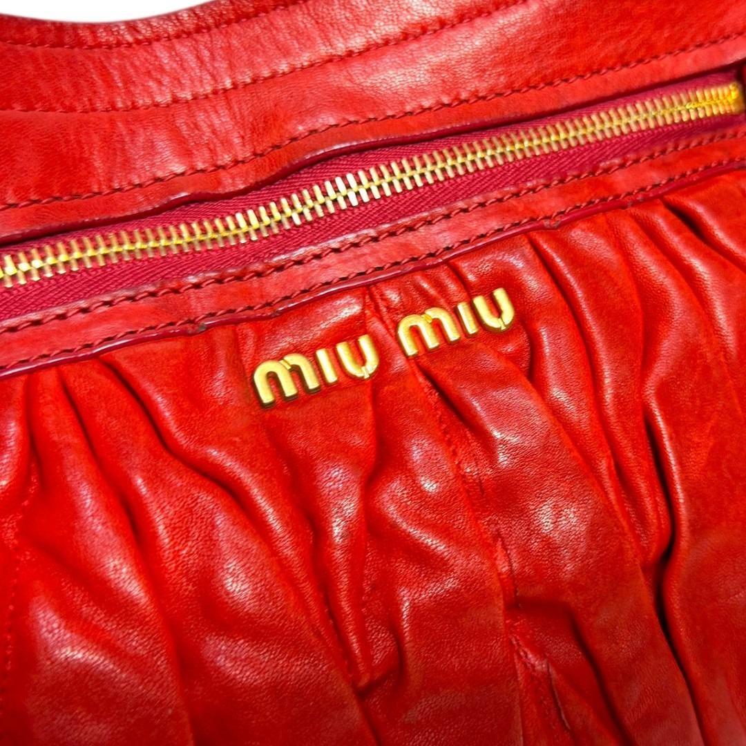 J7288 ミュウミュウ マテラッセ 2WAY ショルダーバッグ レッド Y2K