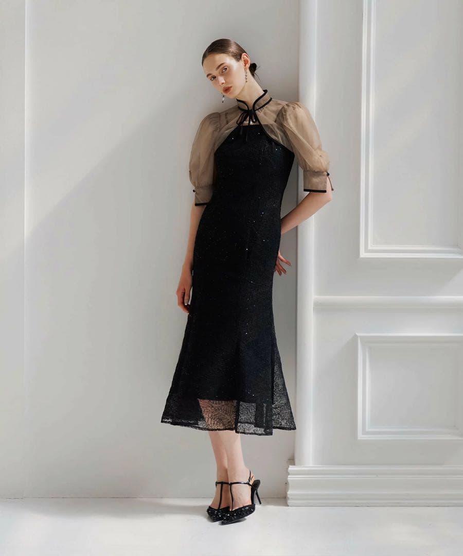 LEJA/スパンコール刺繍マーメイドボレロ付きワンピースドレス結婚式