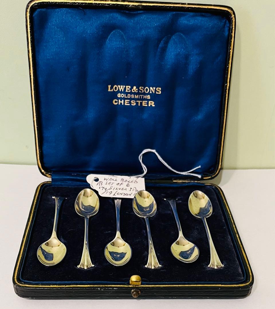 英国アンティーク シルバーティースプーン 6本セット スターリング