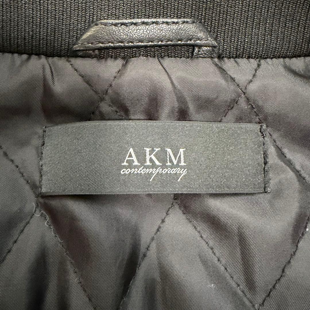 近年美品Lサイズ相当 AKM シングルライダースジャケット 羊革 キルティング