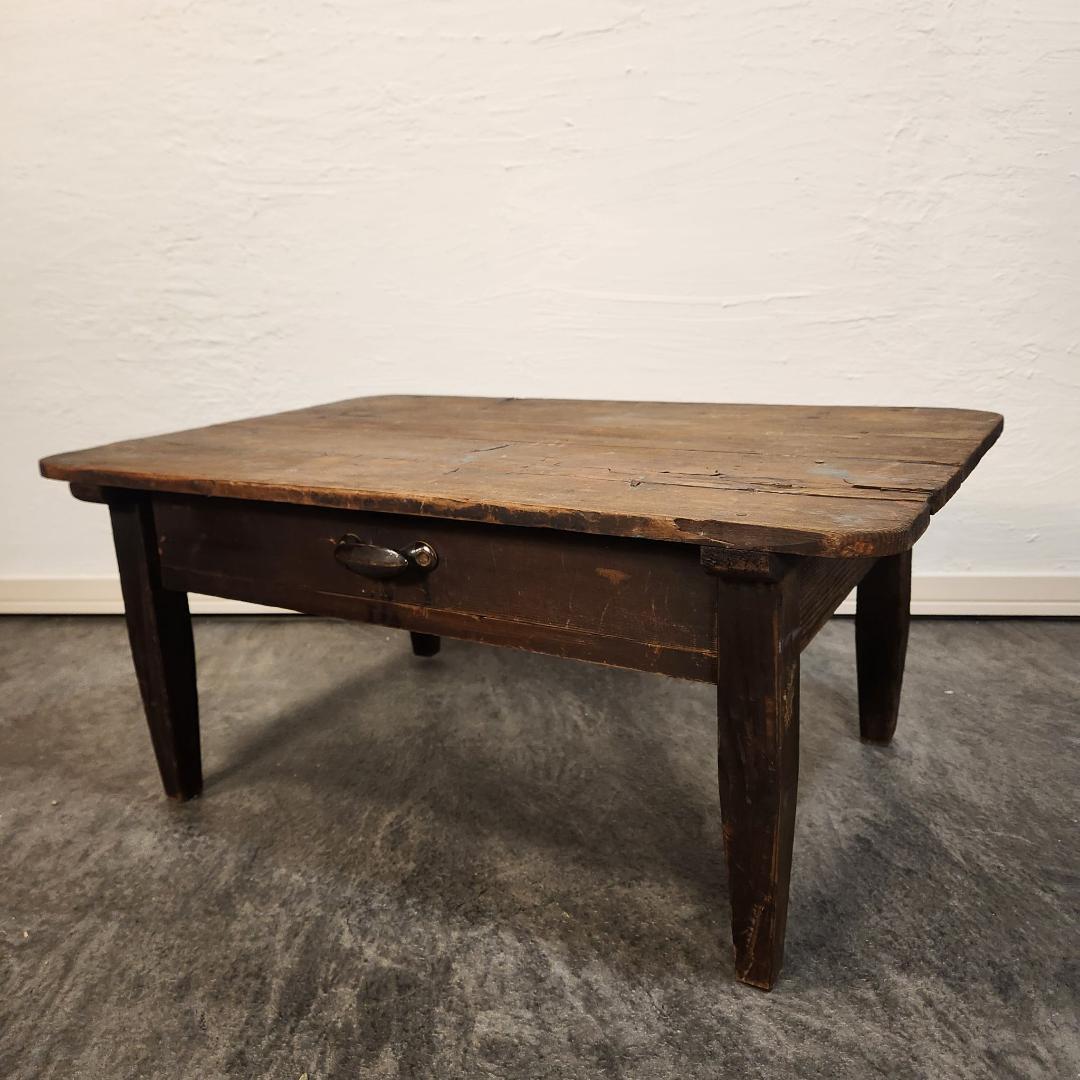 ノスタルジック　古材　ローテーブル 味のある打痕と塗装跡 KOZAI 古材 ラウンドテーブル / φ800 / ナチュラルヴィンテージの商品