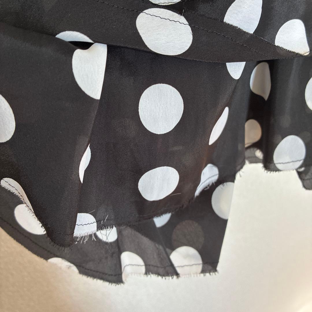 ジュンヤワタナベ　コムデギャルソン　フレアスカート 黒白水玉