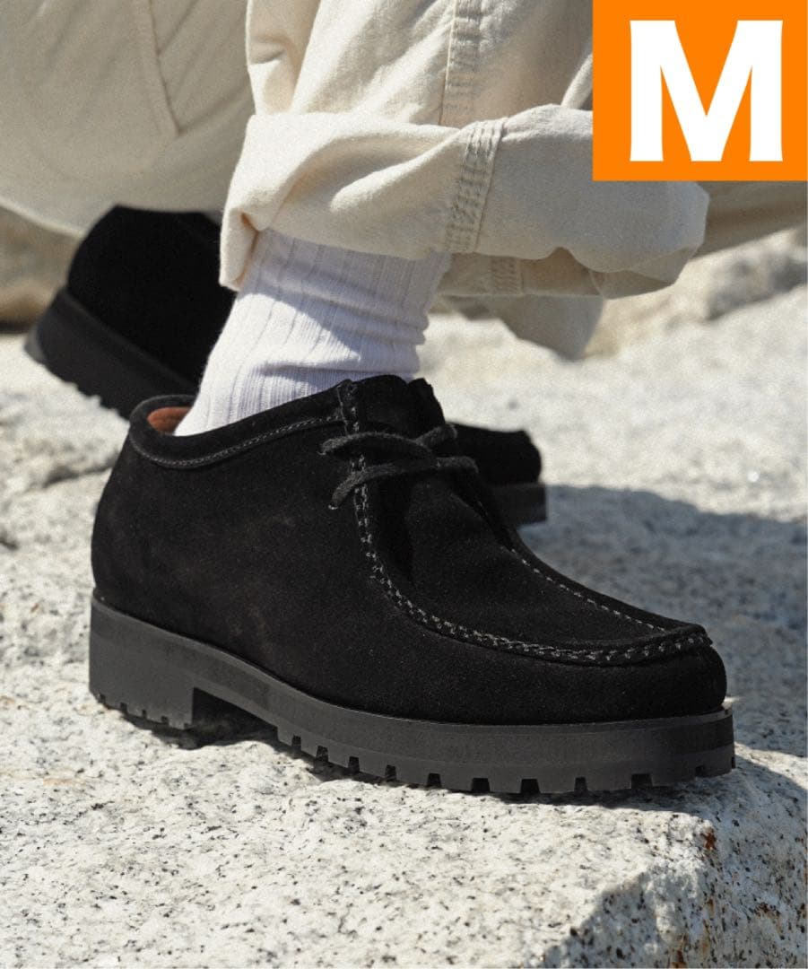 【新品】shiun BLACK SUEDE MOCCASIN　モカシン ブーツ