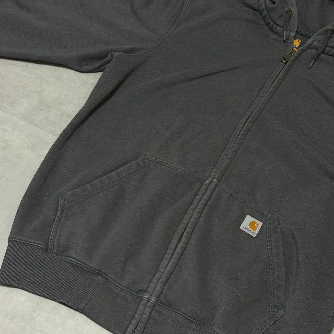 カーハート フルジップパーカー 撥水 裏フリース フェード レインディフェンダー