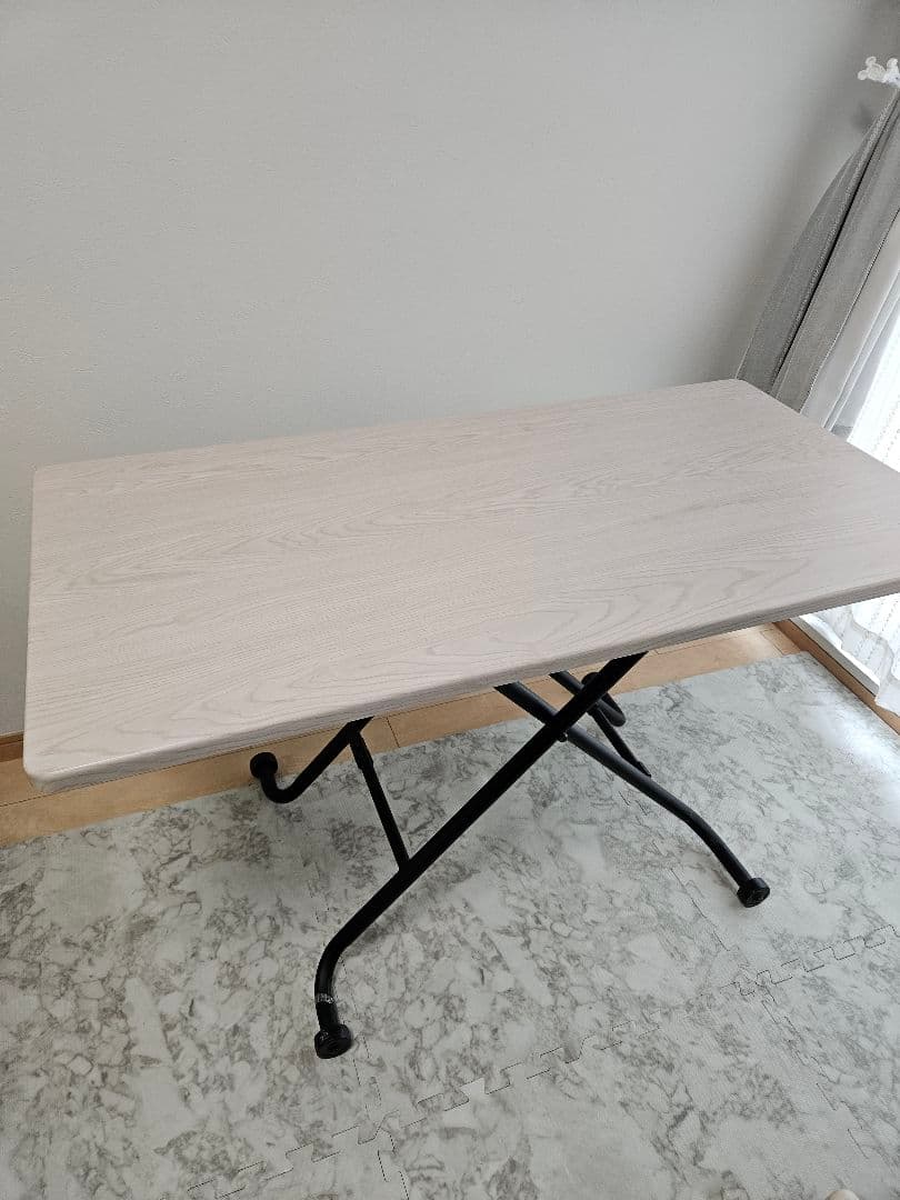 ☆最終大幅値下げ☆昇降センターテーブルガス式 ホワイトウォッシュ