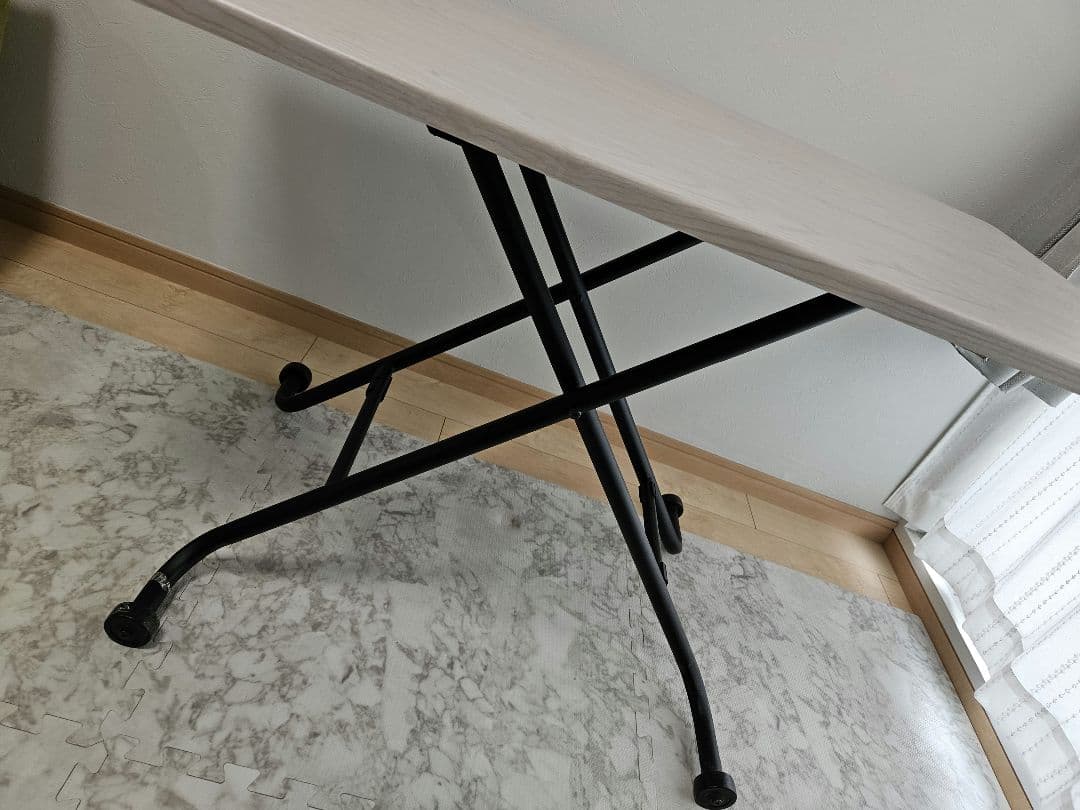 ☆最終大幅値下げ☆昇降センターテーブルガス式 ホワイトウォッシュ