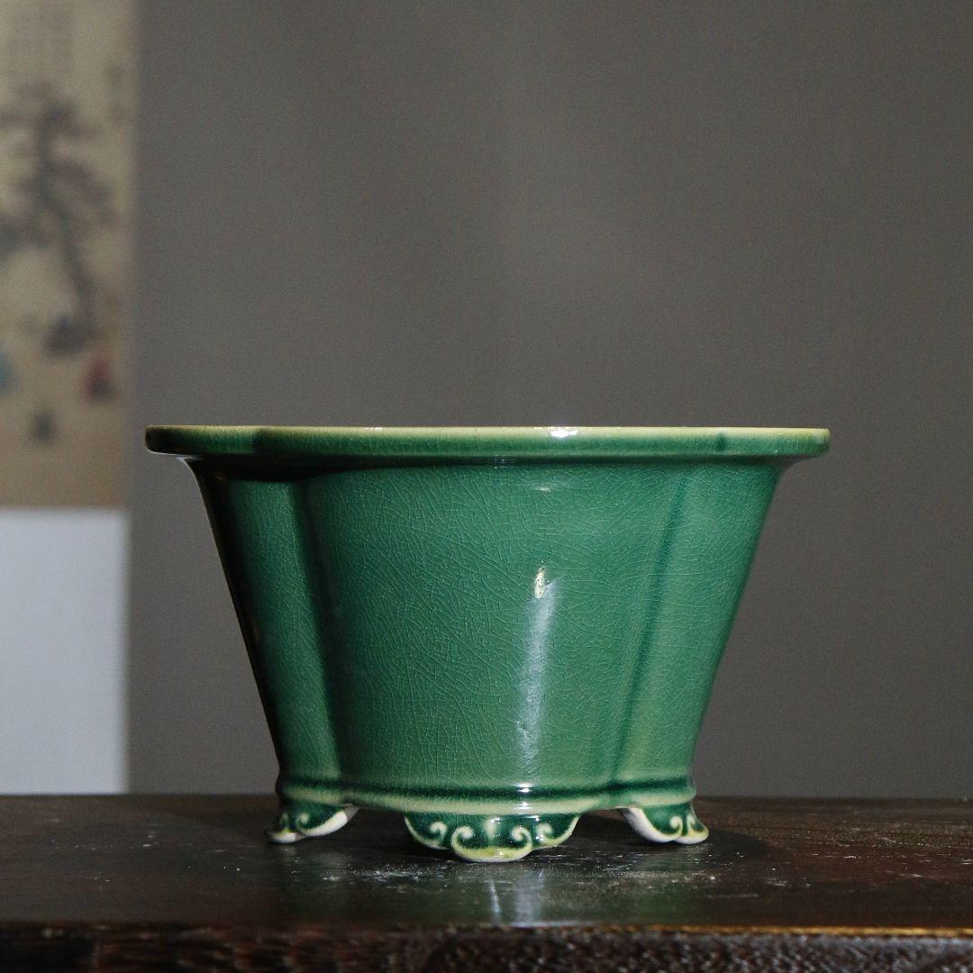 盆栽鉢 青磁鉢 山野草鉢 多肉植物 植木鉢 小品大品盆栽鉢 陶器鉢置物