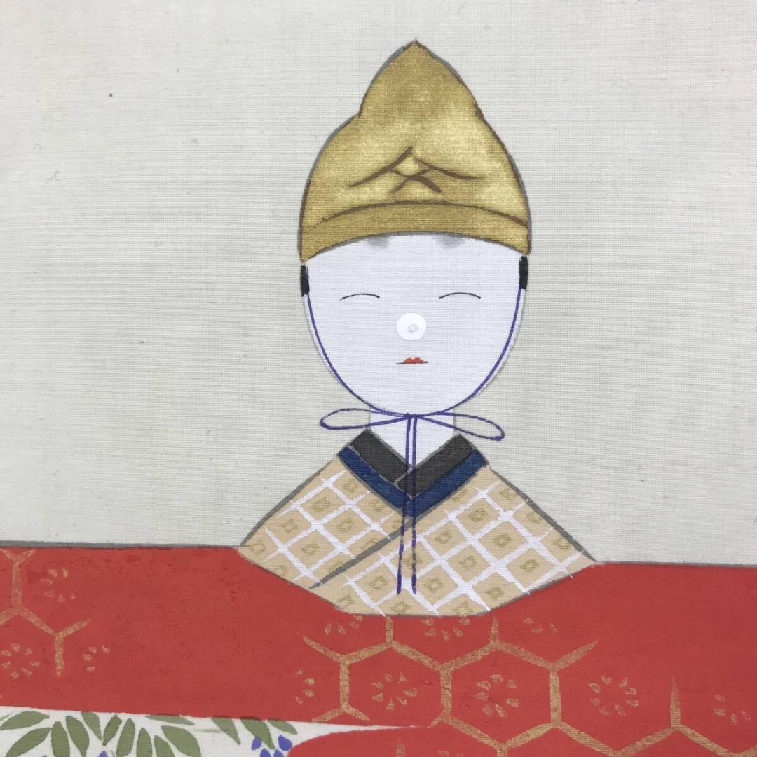 真作/柴田春叢/雛之図/節句/ヒナ図/ひな図/掛軸/名家伝来AH-557