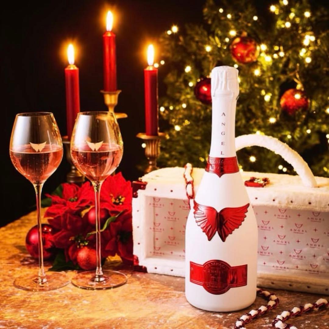 新作Angel champagne Holiday クリスマス 赤緑2本ファー