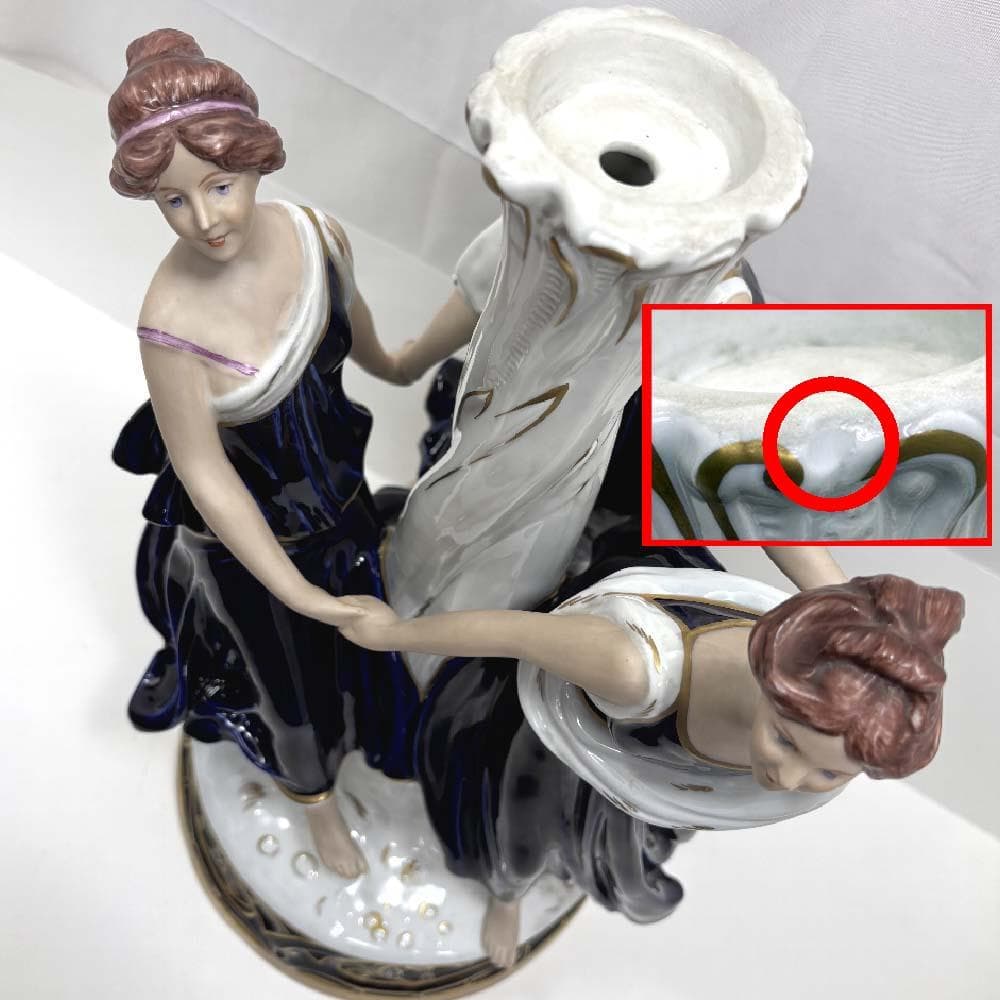 ロイヤル・ダックス・ボヘミア 三美神 大型フィギュリン41cm 花瓶 D